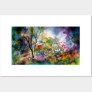 Watercolor bloom spring Garden Posters and Art